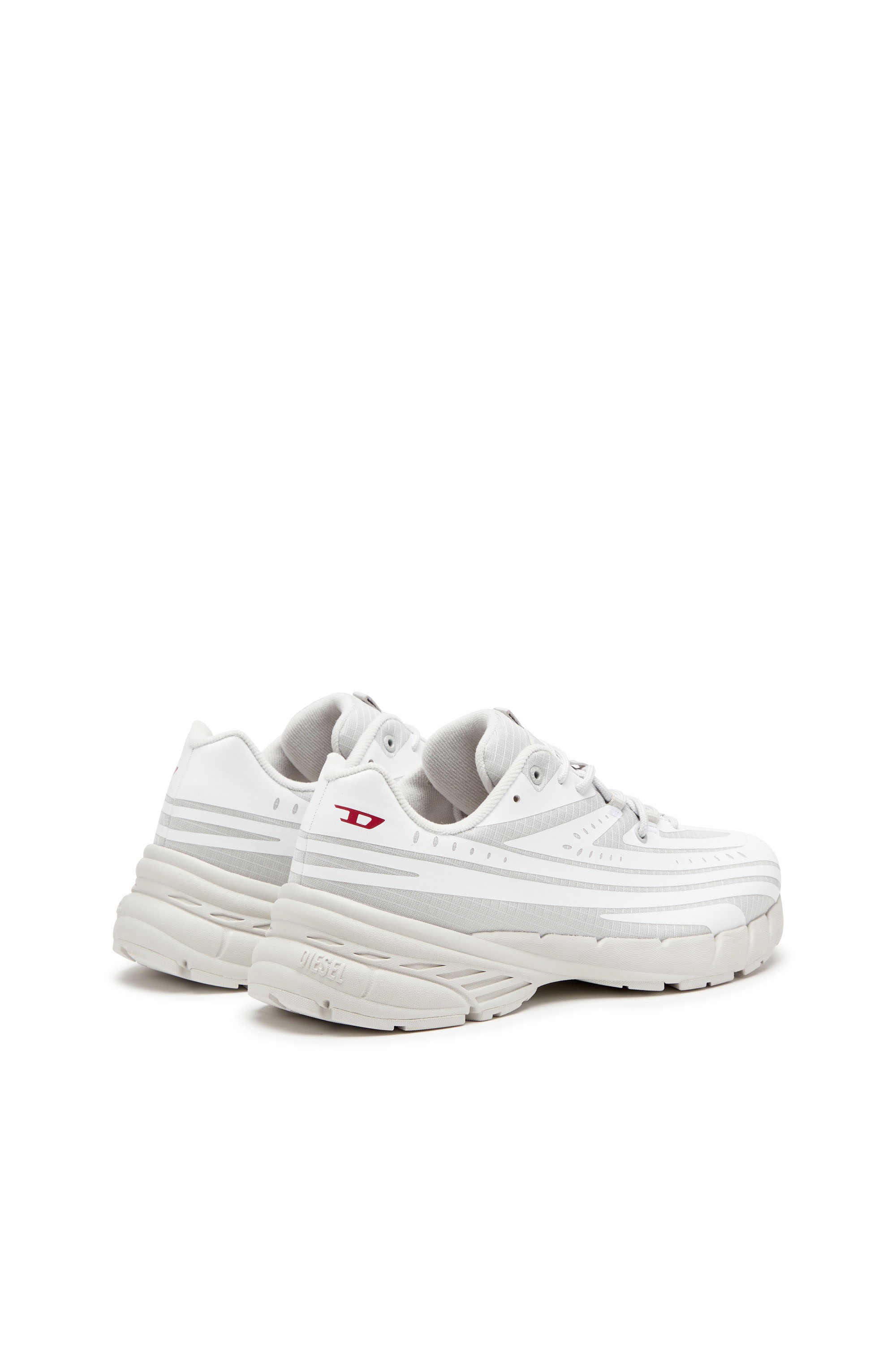Diesel - D-AIRSPEED LOW W, Damen D-Airspeed Low-Gestreifte Sneakers aus beschichtetem Ripstop in Weiss/Grau - 3