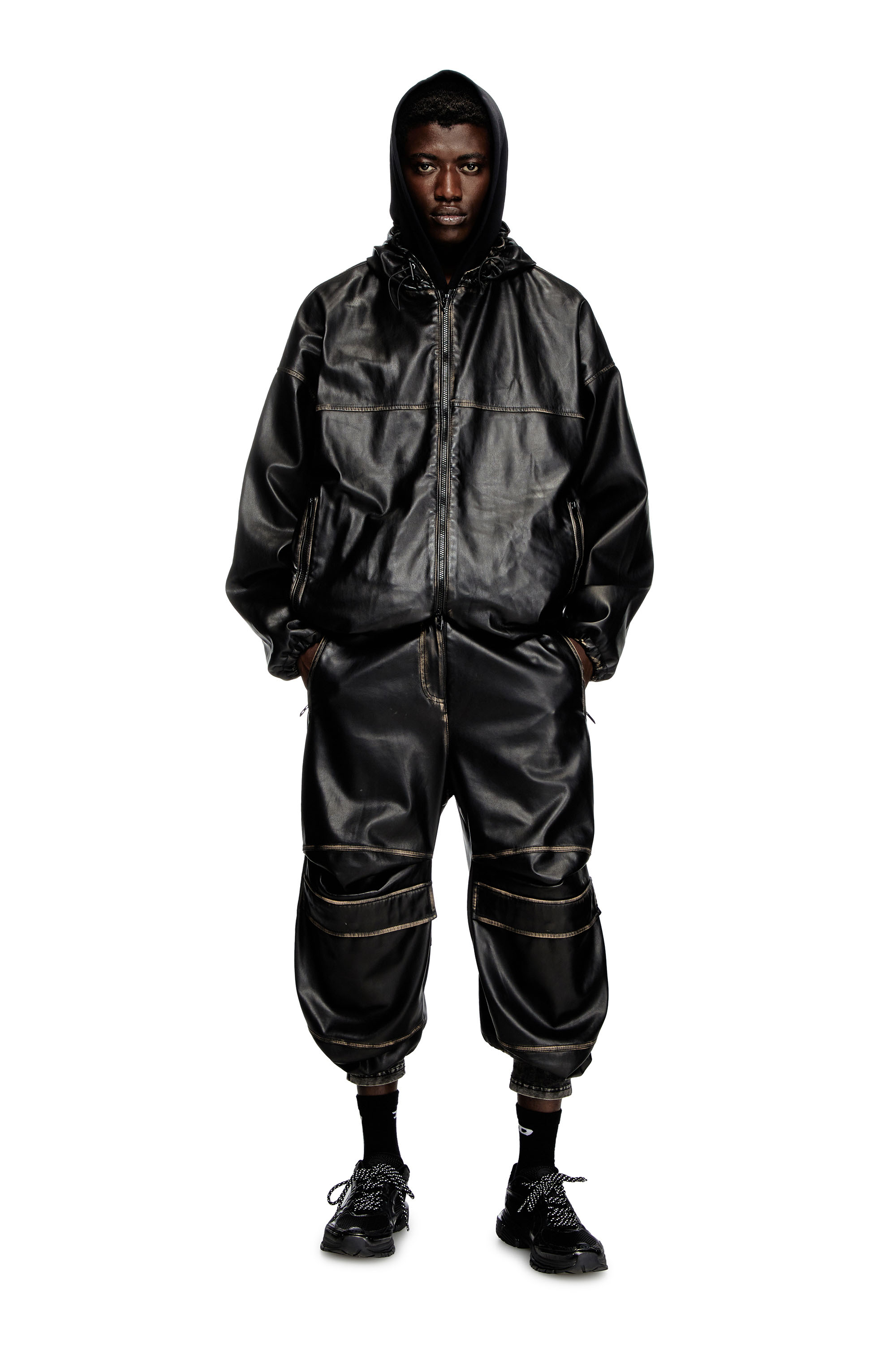 Diesel - J-ANTIL, Unisex Vielgetragene Jacke mit Kapuze in Schwarz - 3