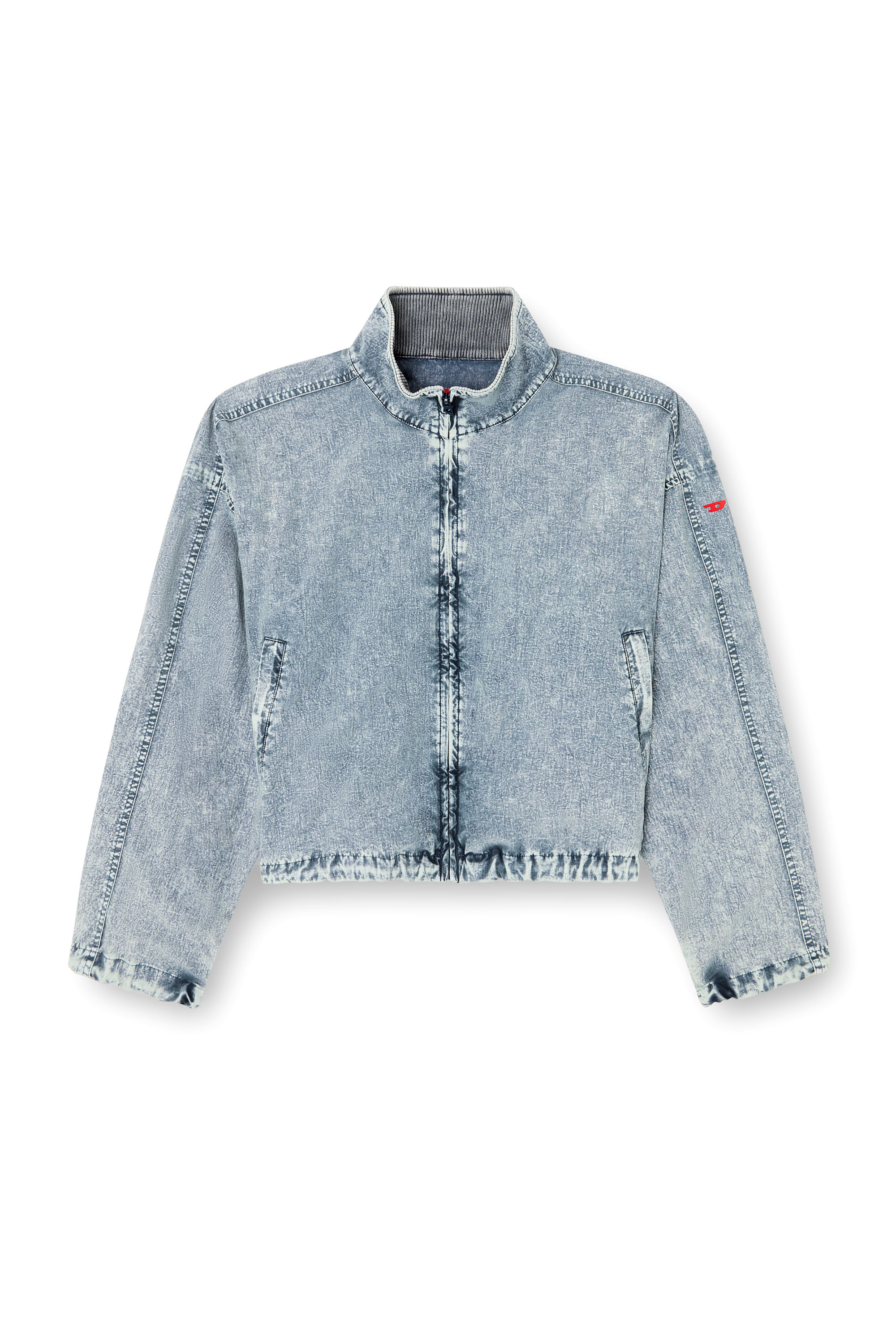 Diesel - G-LEAM-R1, Damen Verkürzte Jacke aus recyceltem Nylon-Taslan in Hellblau - 3