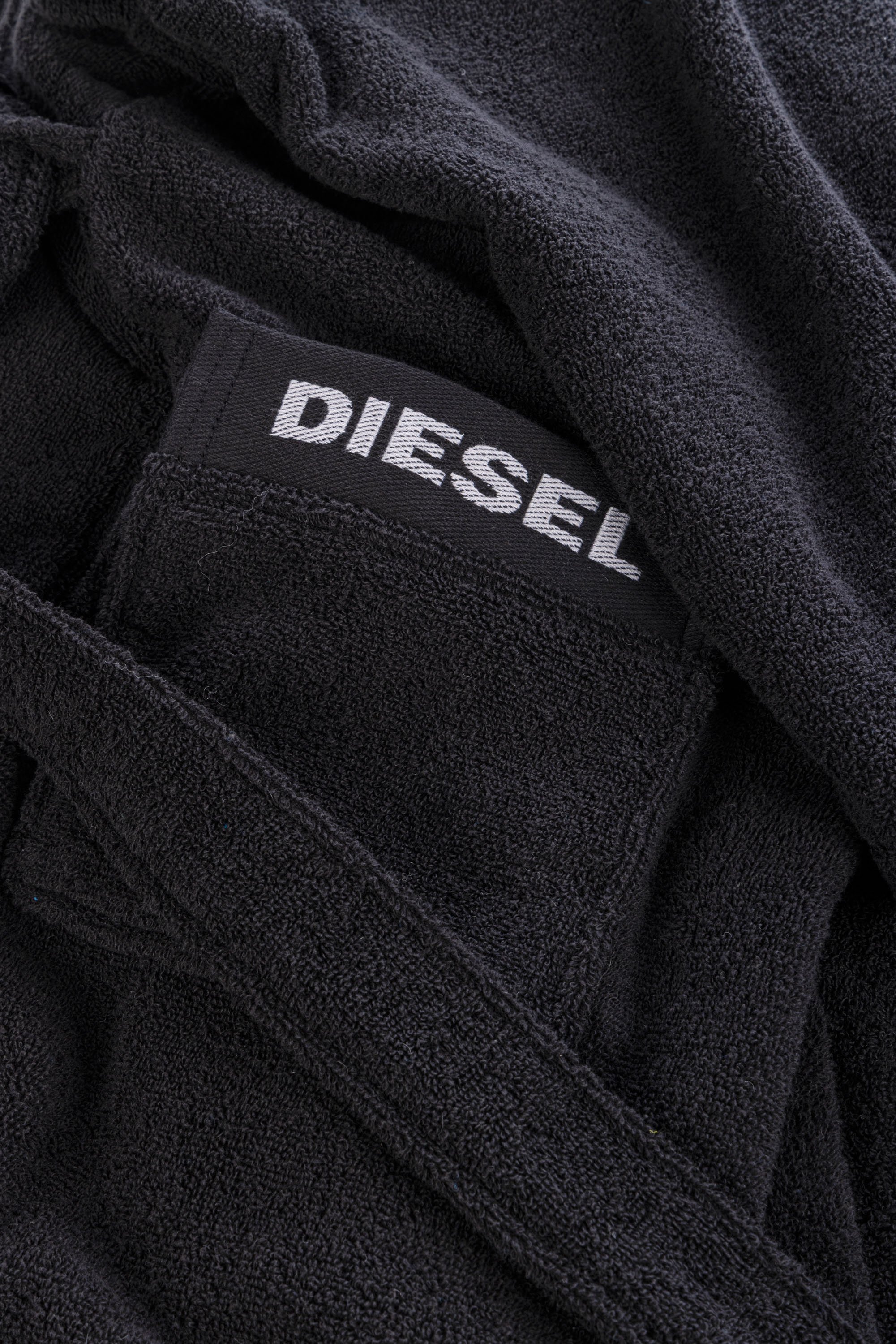 Diesel - 1015125 LOGO-COTTON BATHROBE SIZE XL/XXL, Accappatoio in Spugna di Cotone, taglia XL/XXL Unisex in Nero - 2