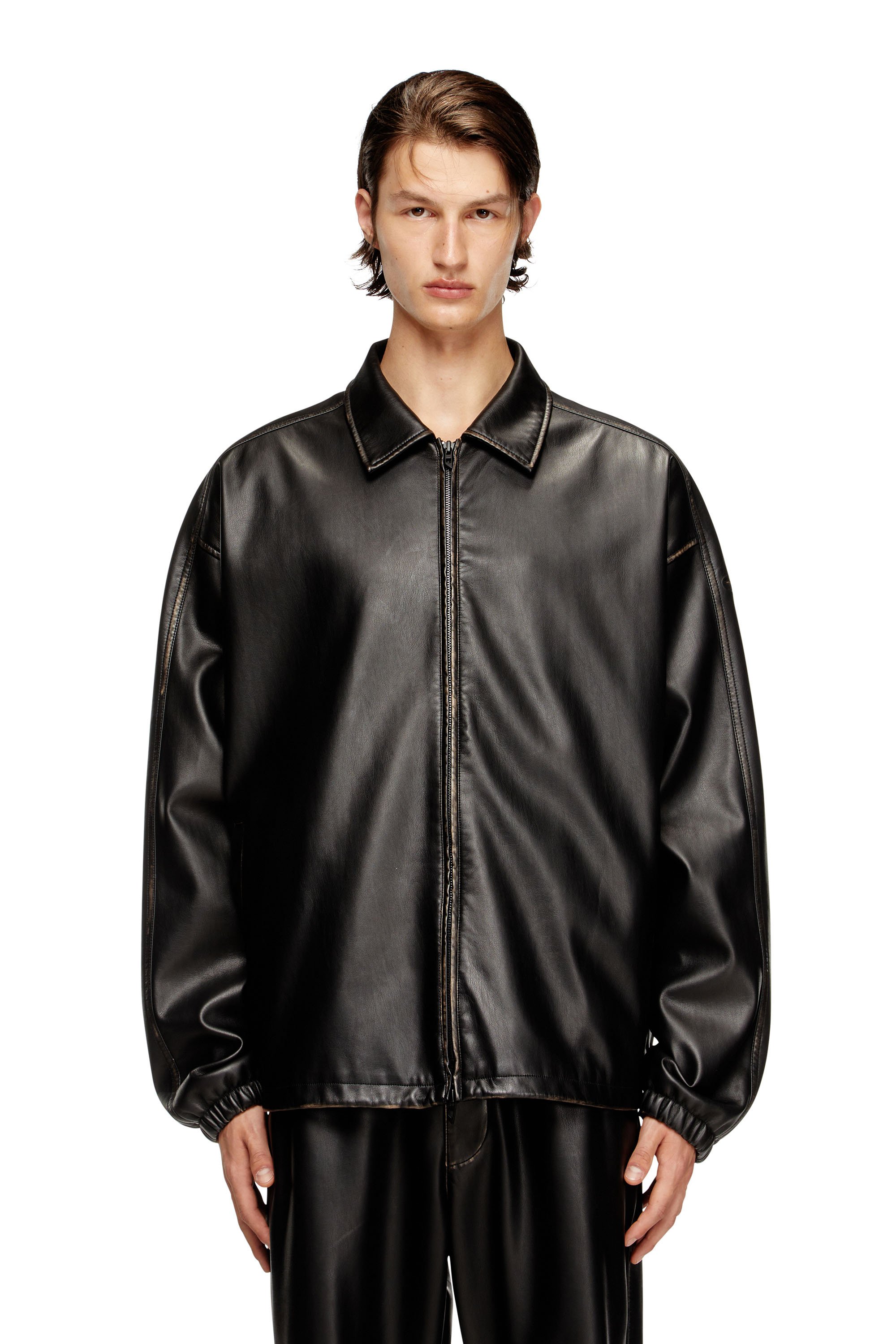 Diesel - J-AKE, Unisex Jacke aus behandeltem technischem Gewebe in Schwarz - 2