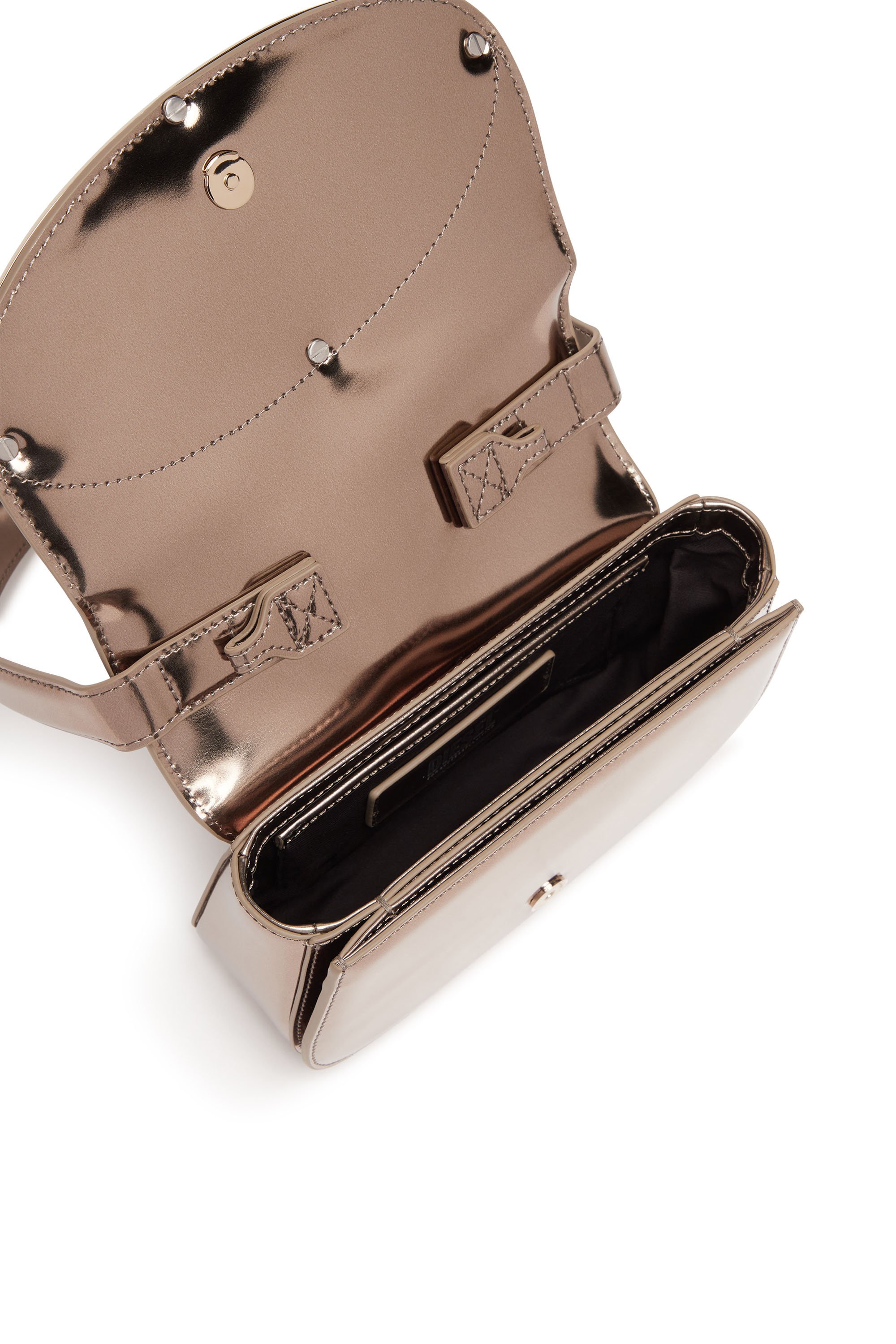 Diesel - 1DR, 1DR-Iconica borsa a spalla in pelle specchiata Donna in Marrone - 4