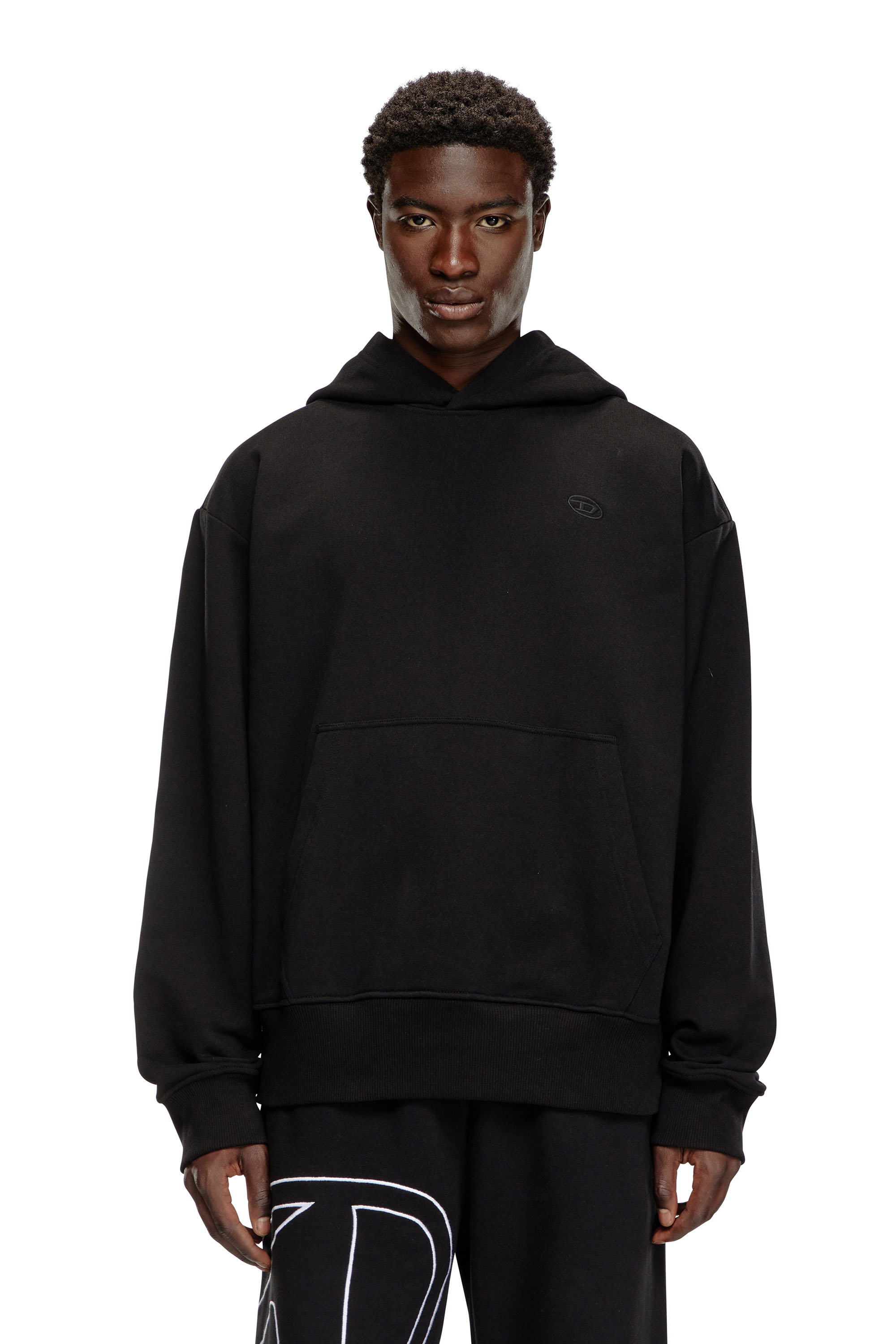 Diesel - S-MACS-HOOD-MEGOVAL-D, Herren Hoodie mit Logo-Stickerei in Schwarz - 4