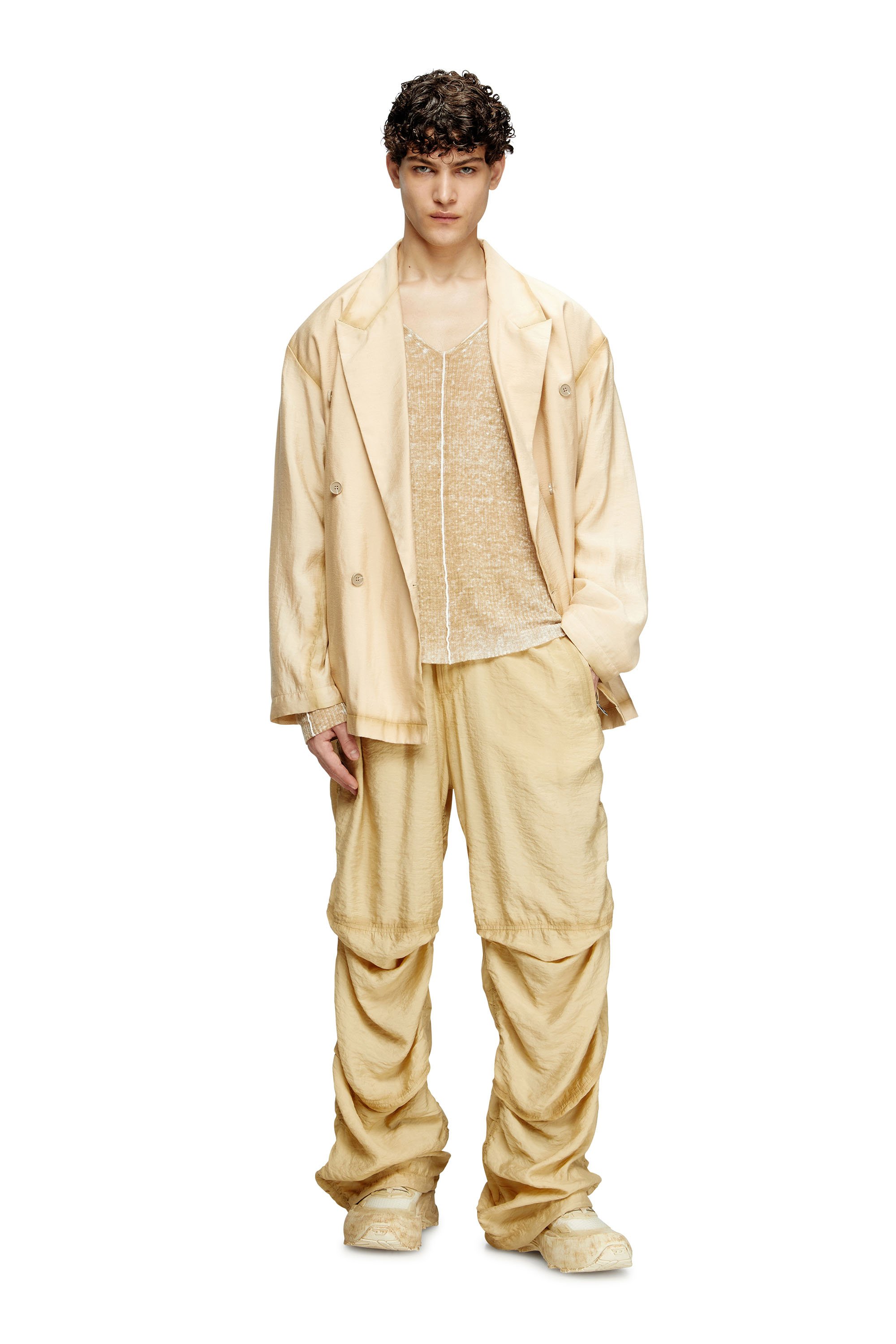 Diesel - K-ROBBEL, Maglia con stampa inside-out Uomo in Beige - 2