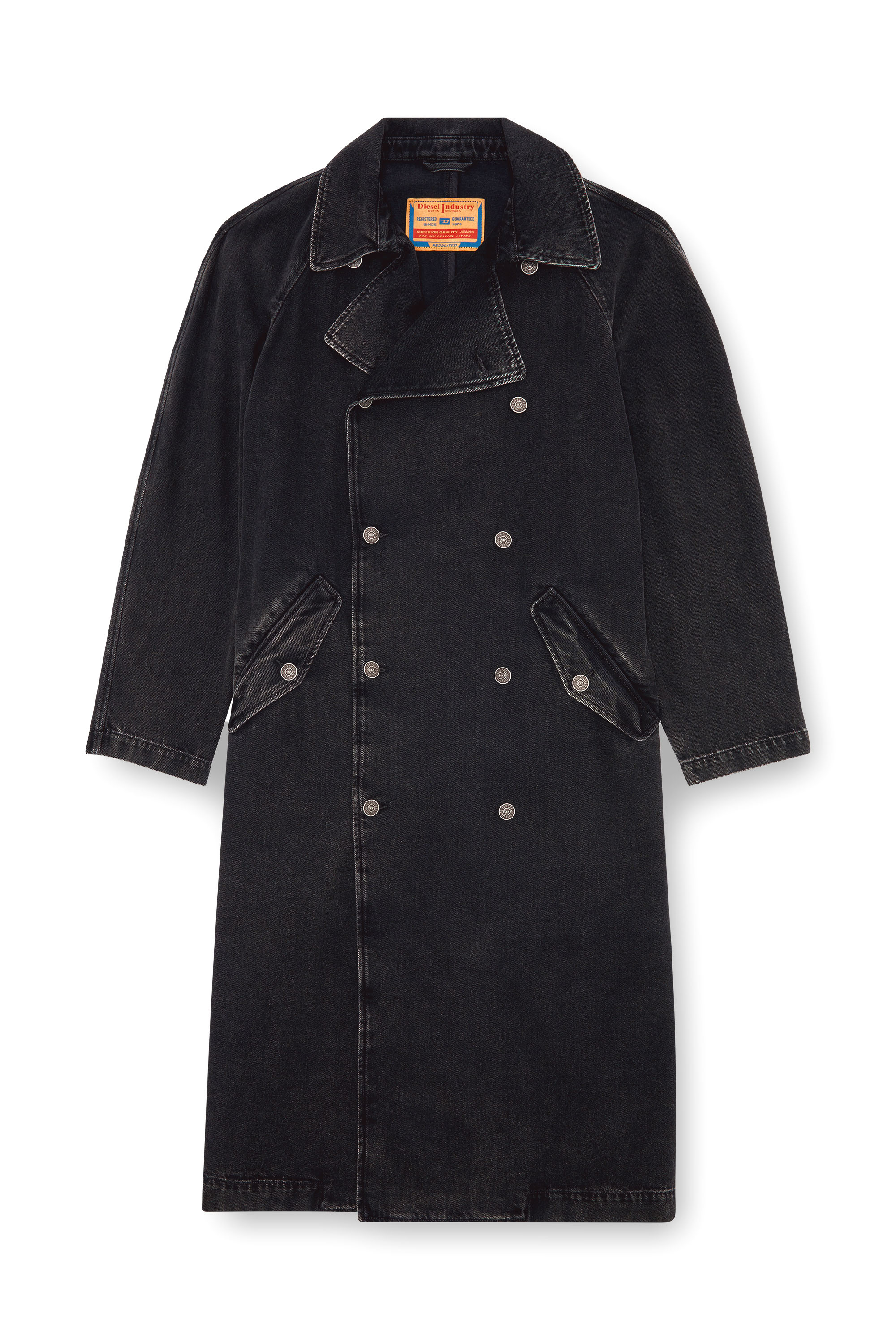 Diesel - D-DELIRIOUS-D, Herren Trenchcoat aus Denim in cleaner Waschung in Schwarz - 3