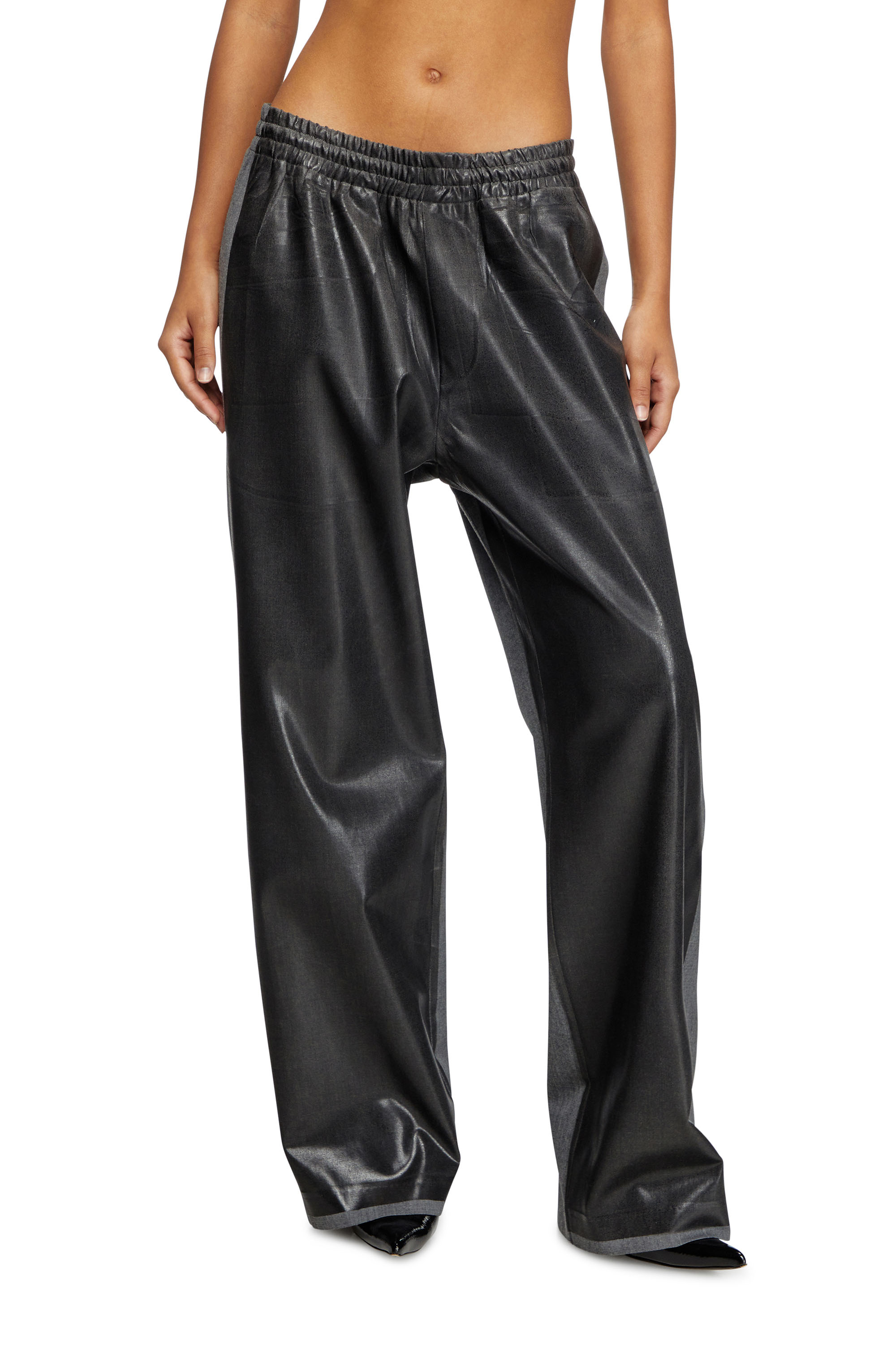 Diesel - P-CLAYS-DD, Unisex Track-Hose mit beschichteter Vorderseite in Schwarz - 1