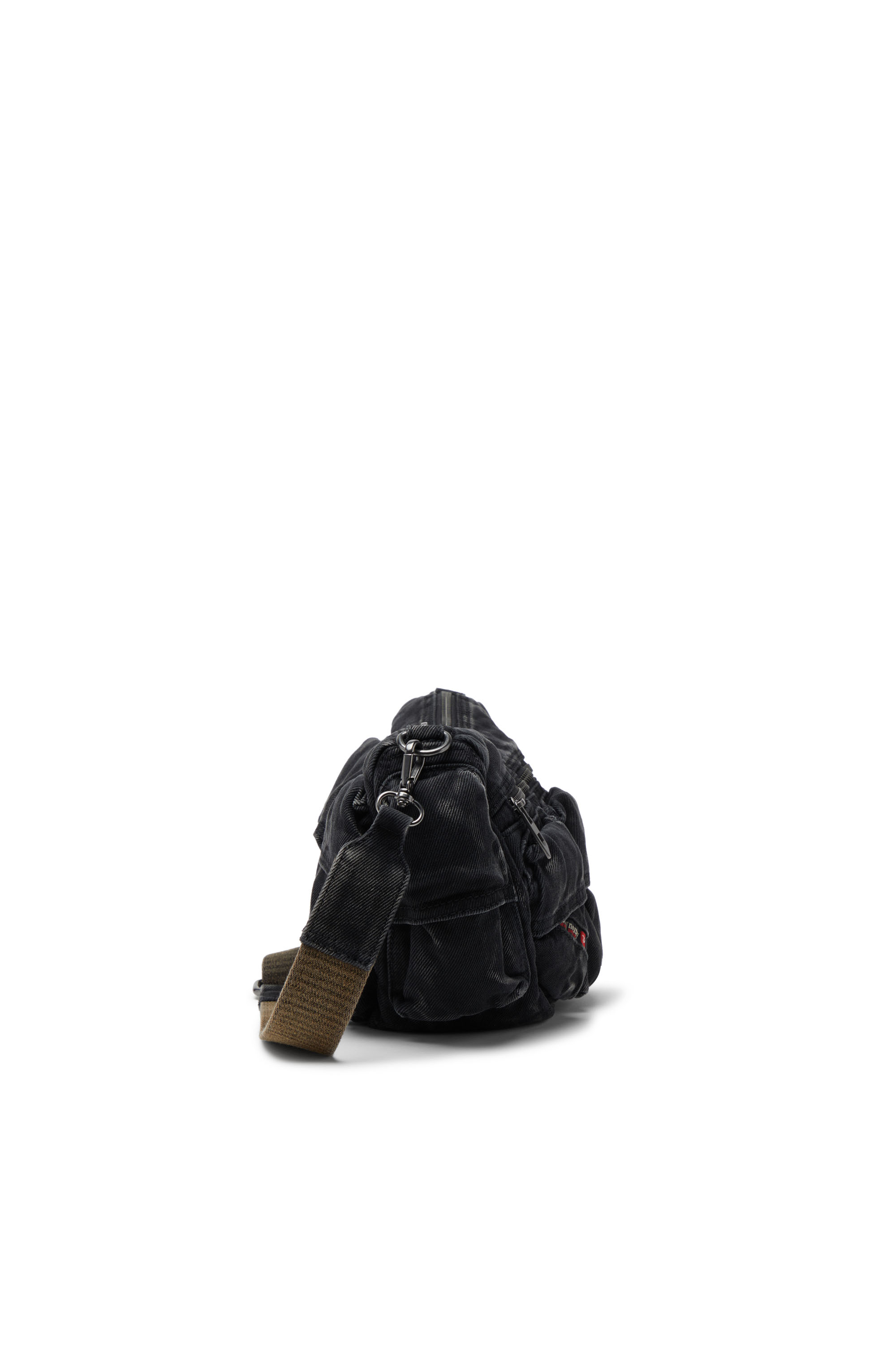 Diesel - MULTI-PKTS SHOULDER BAG X, Multi-Pkts-Borsa multipocket in denim washed Unisex in Nero - 4