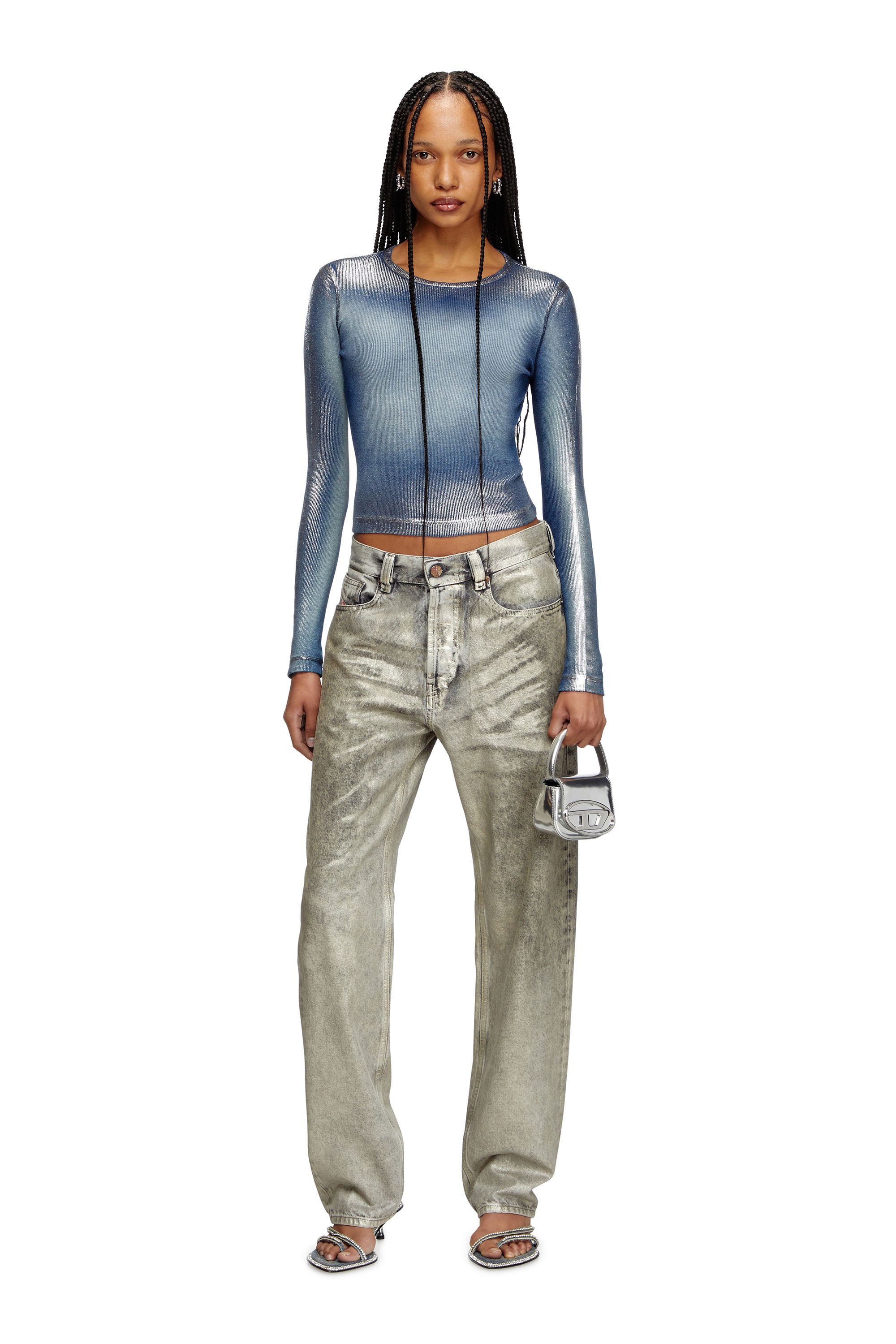 Diesel - 1DR-XS-S, Woman's 1DR-XS-S-Iconic mini bag in mirrored leather in Silver - 2