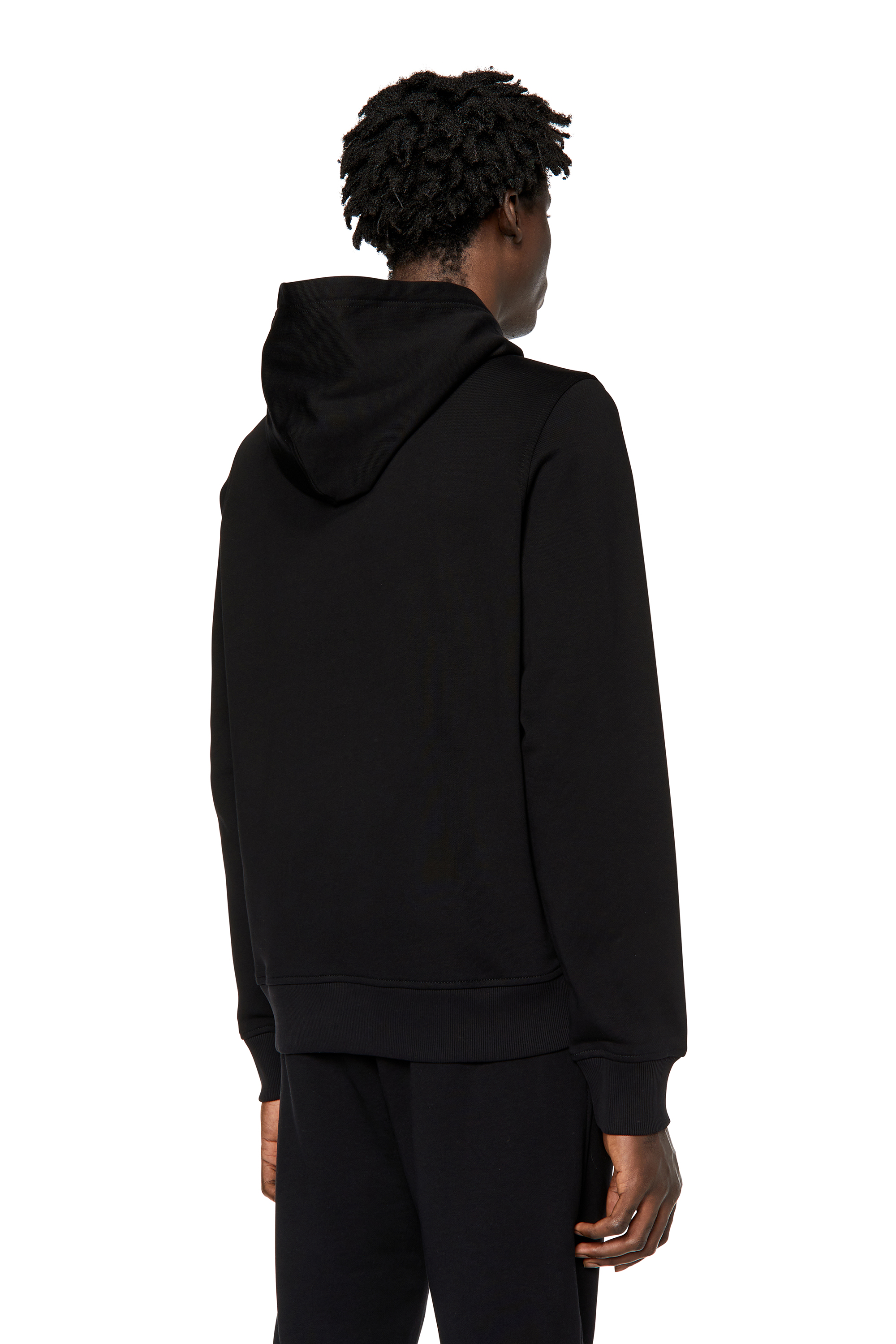 Diesel - S-GINN-HOOD-DIV, Felpa con cappuccio e logo applicato Uomo in Nero - 4
