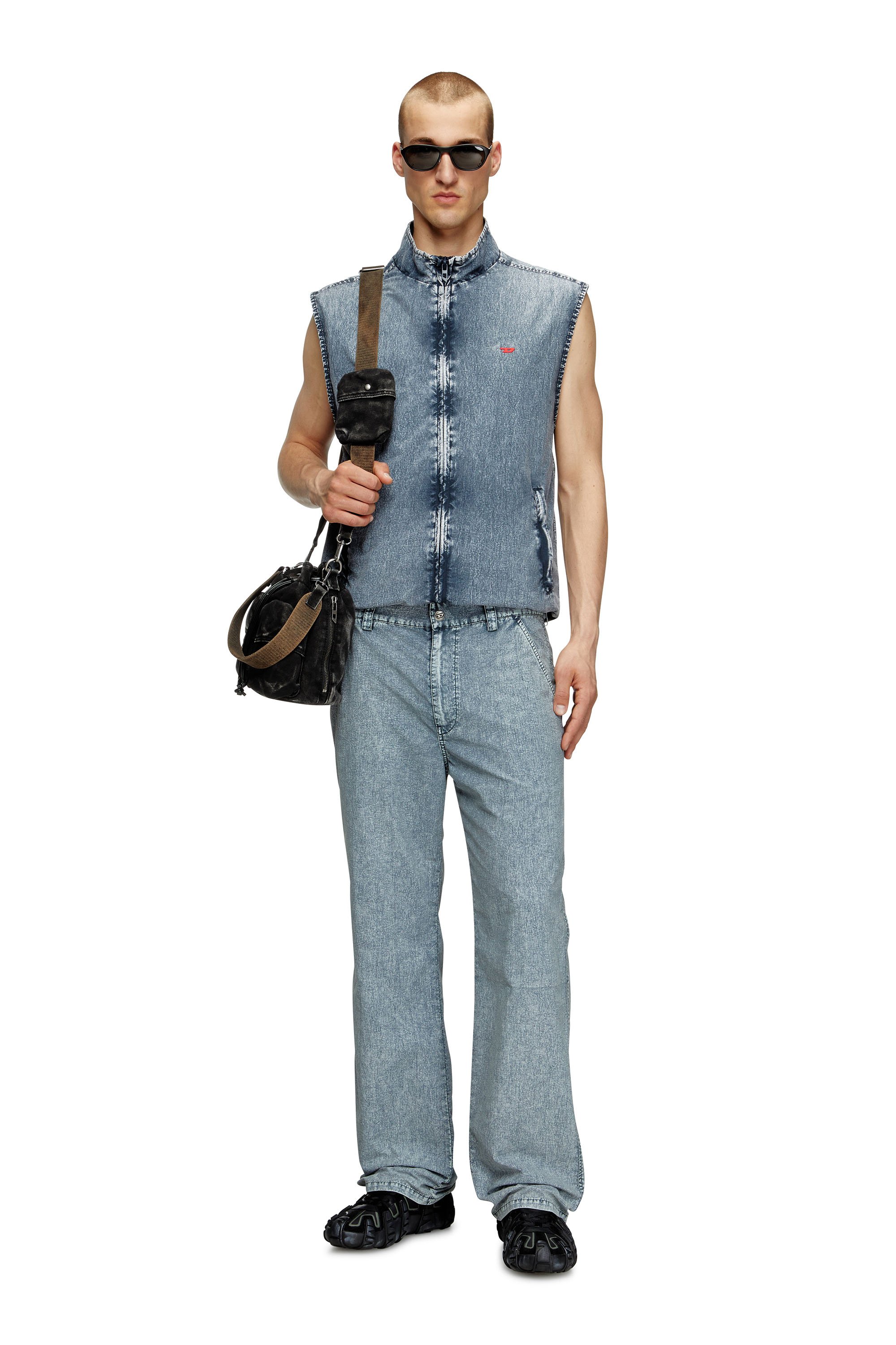 Diesel - J-ERB, Gilet in nylon Taslan riciclato Uomo in Blu - 2