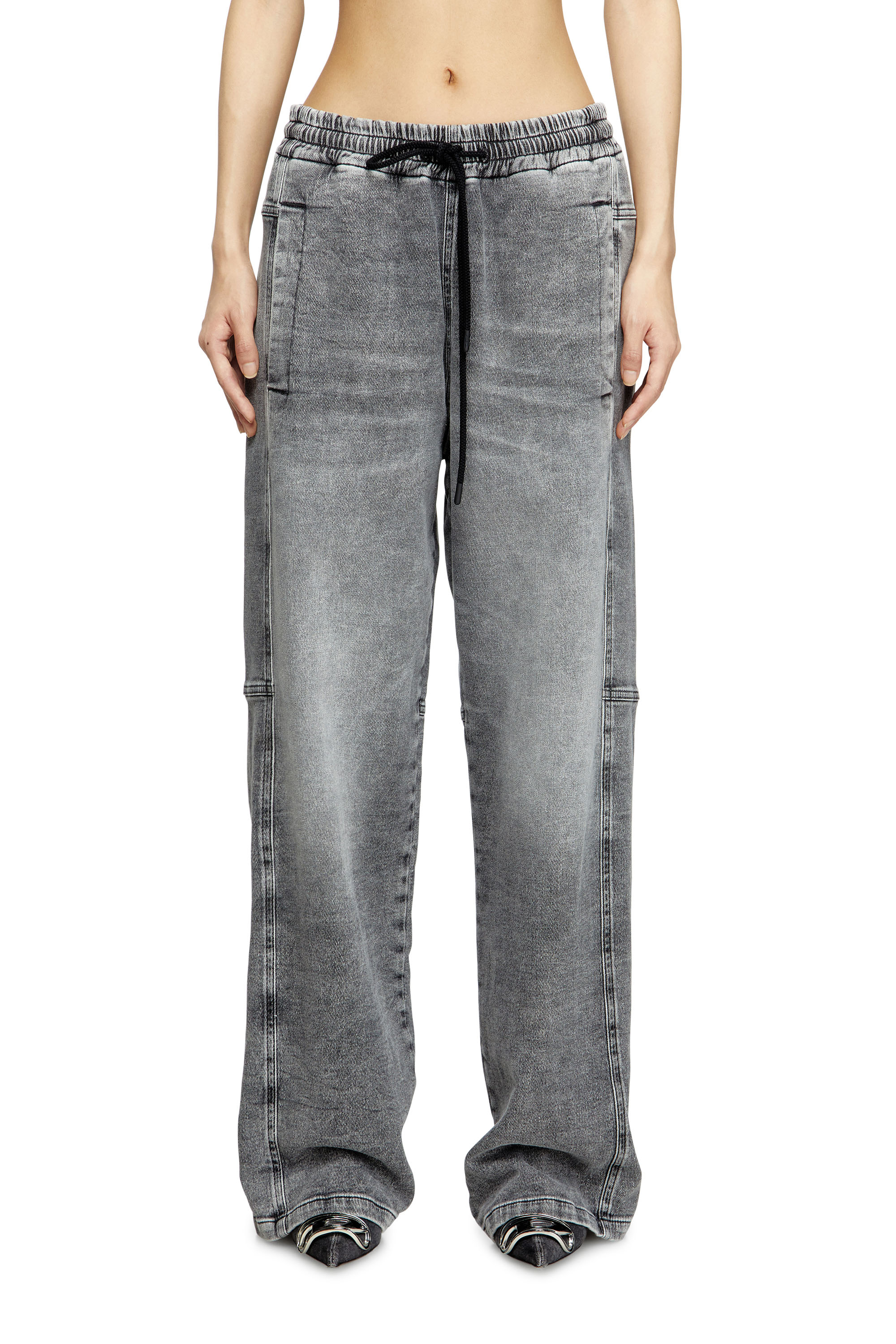 Diesel - Unisex Relaxed D-Martyans Track Denim 0BEBR, Schwarz/Dunkelgrau - 1