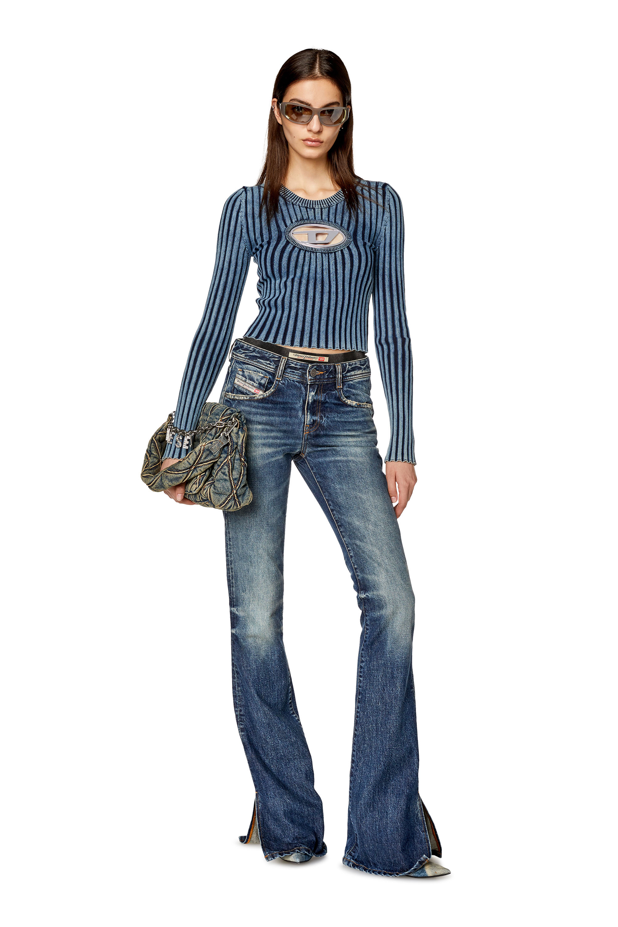 Diesel - M-ANCHOR, Pullover bouclé Donna in Blu - 2